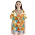 GOLDEN DOTS AND TRIANGLES PATERN Flutter Sleeve Top View1