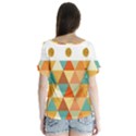 GOLDEN DOTS AND TRIANGLES PATERN Flutter Sleeve Top View2