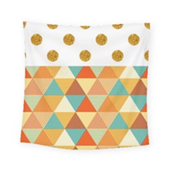 Golden Dots And Triangles Patern Square Tapestry (small) by TastefulDesigns