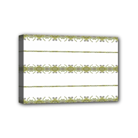 Ethnic Floral Stripes Mini Canvas 6  X 4  by dflcprints