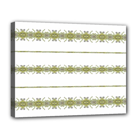 Ethnic Floral Stripes Canvas 14  X 11  by dflcprints