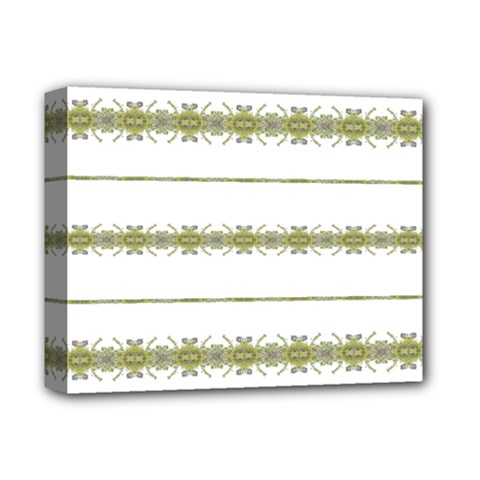 Ethnic Floral Stripes Deluxe Canvas 14  X 11  by dflcprints