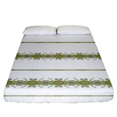 Ethnic Floral Stripes Fitted Sheet (queen Size) by dflcprints