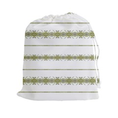 Ethnic Floral Stripes Drawstring Pouches (xxl) by dflcprints