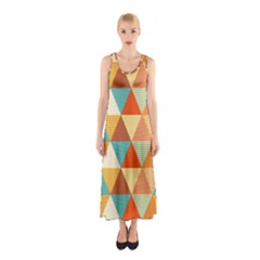 Triangles Pattern  Sleeveless Maxi Dress by TastefulDesigns