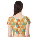 Triangles Pattern  Short Sleeve Crop Top (Tight Fit) View2