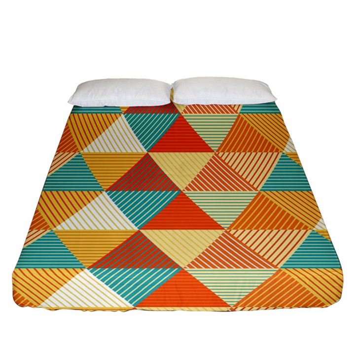 Triangles Pattern  Fitted Sheet (California King Size)