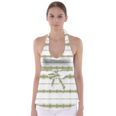 Ethnic Floral Stripes Babydoll Tankini Top