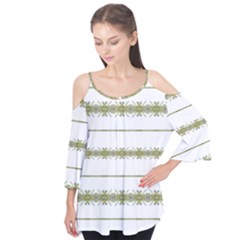 Ethnic Floral Stripes Flutter Tees