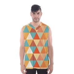 Triangles Pattern  Men s Basketball Tank Top by TastefulDesigns