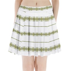 Ethnic Floral Stripes Pleated Mini Skirt