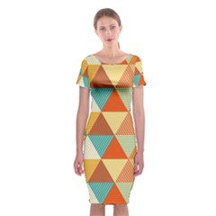 Triangles Pattern  Classic Short Sleeve Midi Dress by TastefulDesigns