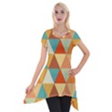 Triangles Pattern  Short Sleeve Side Drop Tunic View1