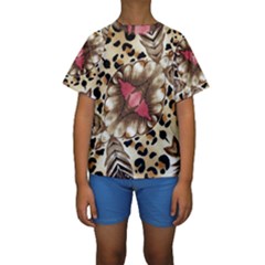 Animal Tissue And Flowers Kids  Short Sleeve Swimwear by Amaryn4rt