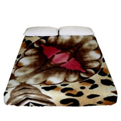 Animal Tissue And Flowers Fitted Sheet (queen Size) by Amaryn4rt