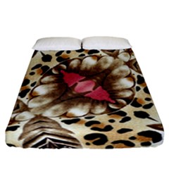 Animal Tissue And Flowers Fitted Sheet (california King Size)