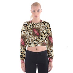 Animal Tissue And Flowers Women s Cropped Sweatshirt