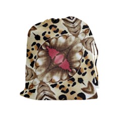 Animal Tissue And Flowers Drawstring Pouches (extra Large) by Amaryn4rt