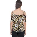 Background Fabric Animal Motifs And Flowers Women s Cutout Shoulder Tee View2