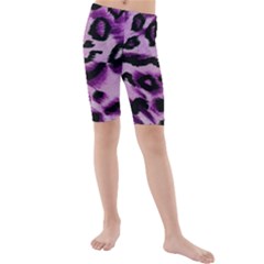 Background Fabric Animal Motifs Lilac Kids  Mid Length Swim Shorts