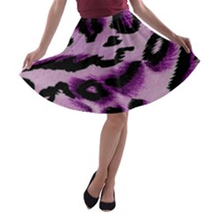 Background Fabric Animal Motifs Lilac A-line Skater Skirt