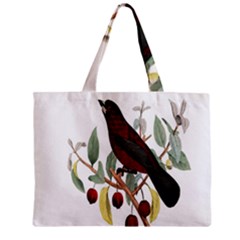 Bird On Branch Illustration Zipper Mini Tote Bag