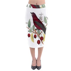 Bird On Branch Illustration Midi Pencil Skirt by Amaryn4rt