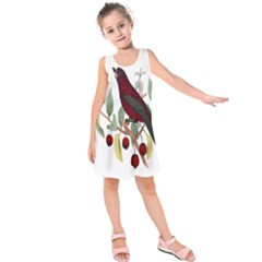 Bird On Branch Illustration Kids  Sleeveless Dress by Amaryn4rt