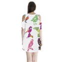 Birds Colorful Floral Funky Shoulder Cutout Velvet  One Piece View2