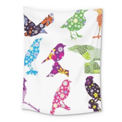 Birds Colorful Floral Funky Medium Tapestry