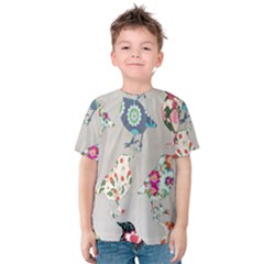 Birds Floral Pattern Wallpaper Kids  Cotton Tee