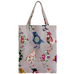 Birds Floral Pattern Wallpaper Zipper Classic Tote Bag by Amaryn4rt