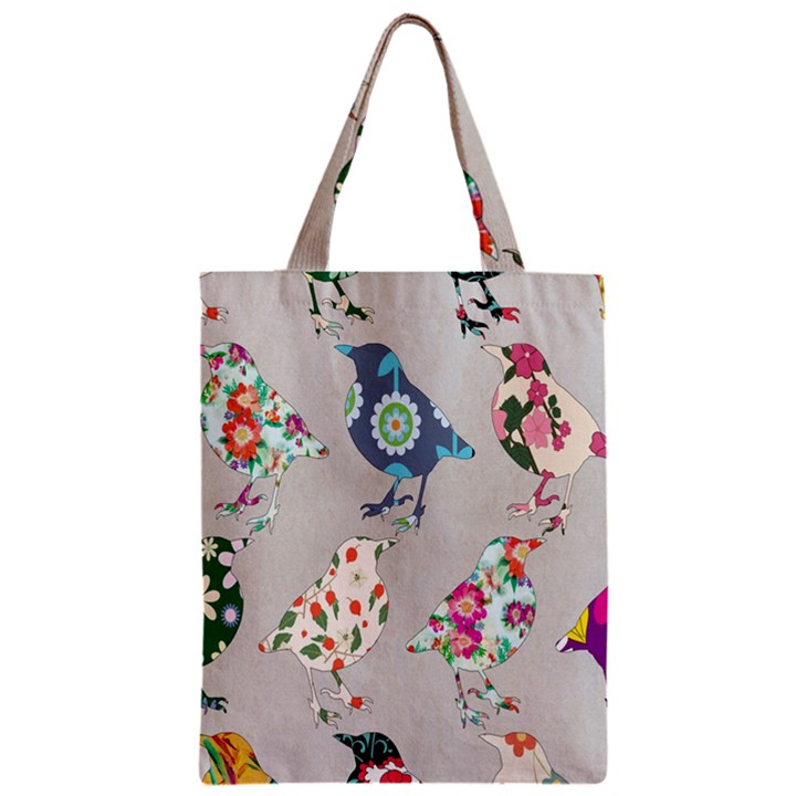 Birds Floral Pattern Wallpaper Zipper Classic Tote Bag