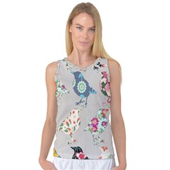 Birds Floral Pattern Wallpaper Women s Basketball Tank Top by Amaryn4rt