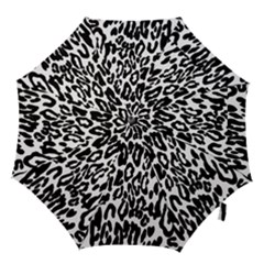 Black And White Leopard Skin Hook Handle Umbrellas (large)