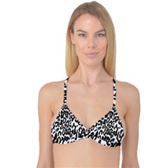 Black And White Leopard Skin Reversible Tri Bikini Top