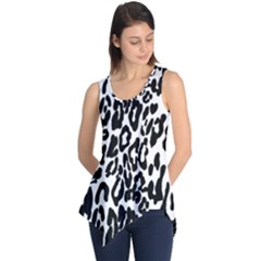 Black And White Leopard Skin Sleeveless Tunic