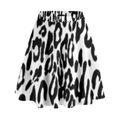 Black And White Leopard Skin High Waist Skirt