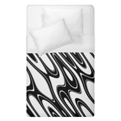 Black And White Wave Abstract Duvet Cover (single Size) by Amaryn4rt