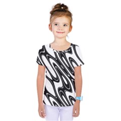 Black And White Wave Abstract Kids  One Piece Tee