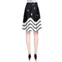 Black And White Waves And Stars Abstract Backdrop Clipart A-Line Skirt View2