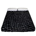 Black White Crocodile Background Fitted Sheet (Queen Size) View1