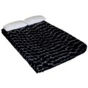 Black White Crocodile Background Fitted Sheet (Queen Size) View2