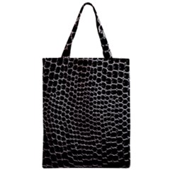 Black White Crocodile Background Zipper Classic Tote Bag