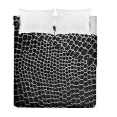 Black White Crocodile Background Duvet Cover Double Side (full/ Double Size)