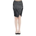 Black White Crocodile Background Midi Wrap Pencil Skirt View1