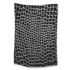 Black White Crocodile Background Large Tapestry by Amaryn4rt