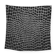 Black White Crocodile Background Square Tapestry (large)