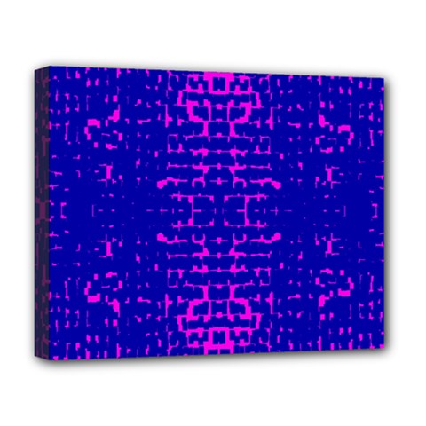 Blue And Pink Pixel Pattern Deluxe Canvas 20  X 16   by Amaryn4rt