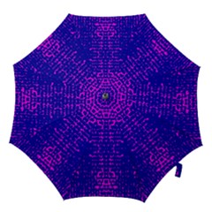 Blue And Pink Pixel Pattern Hook Handle Umbrellas (large)